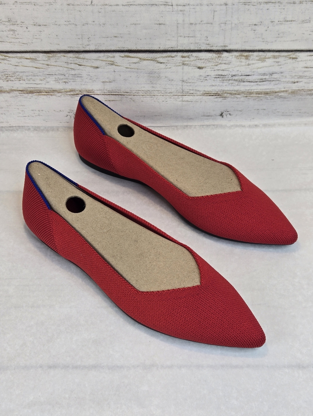 Rothy's Ballet Flats Pointed Toe Bright Red Women's Size 8